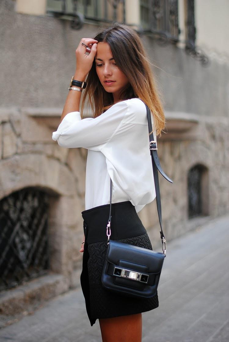 white-shirt-black-skirt