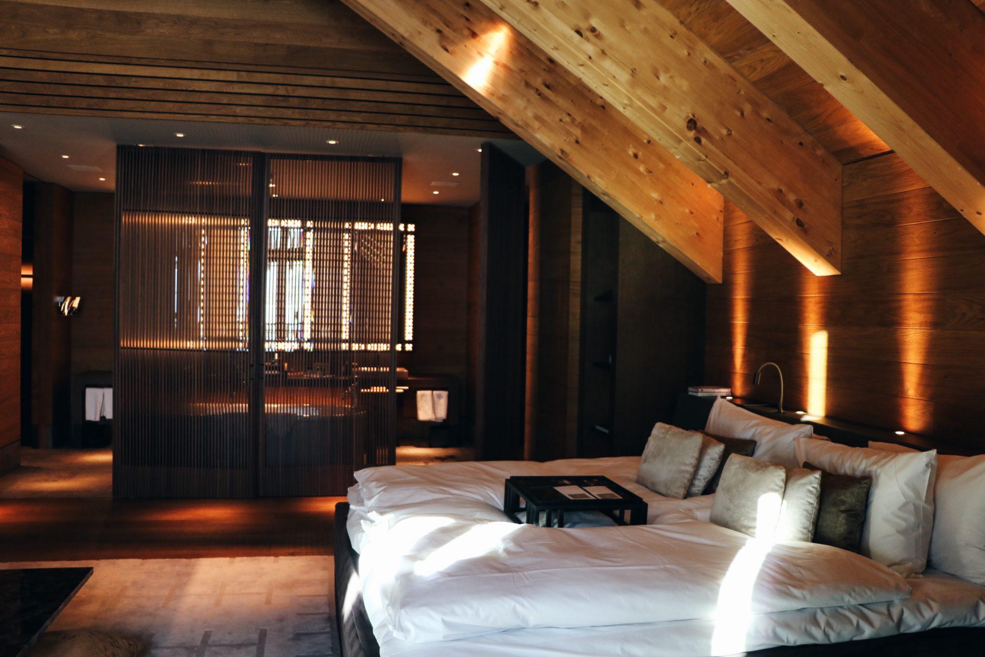 Bedroom of Chedi Andermatt Hotel Swiss