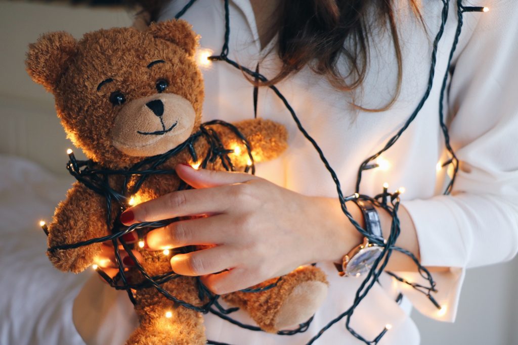 Geri's christmas Teddy Bear with christmas lights