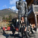 Bolt sculpture in front of Chalet Eugenia