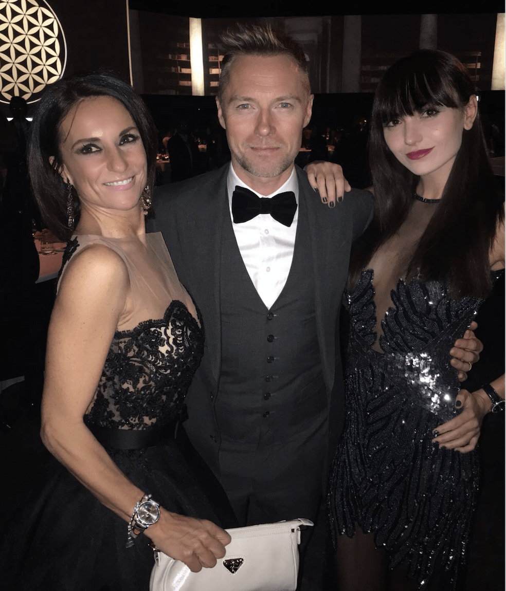 Ronan Keating with Germina Preses and Beatrice Lessi at SIHH 2017's IWC Gala