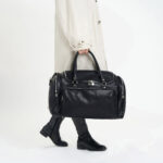 Black leather holdall